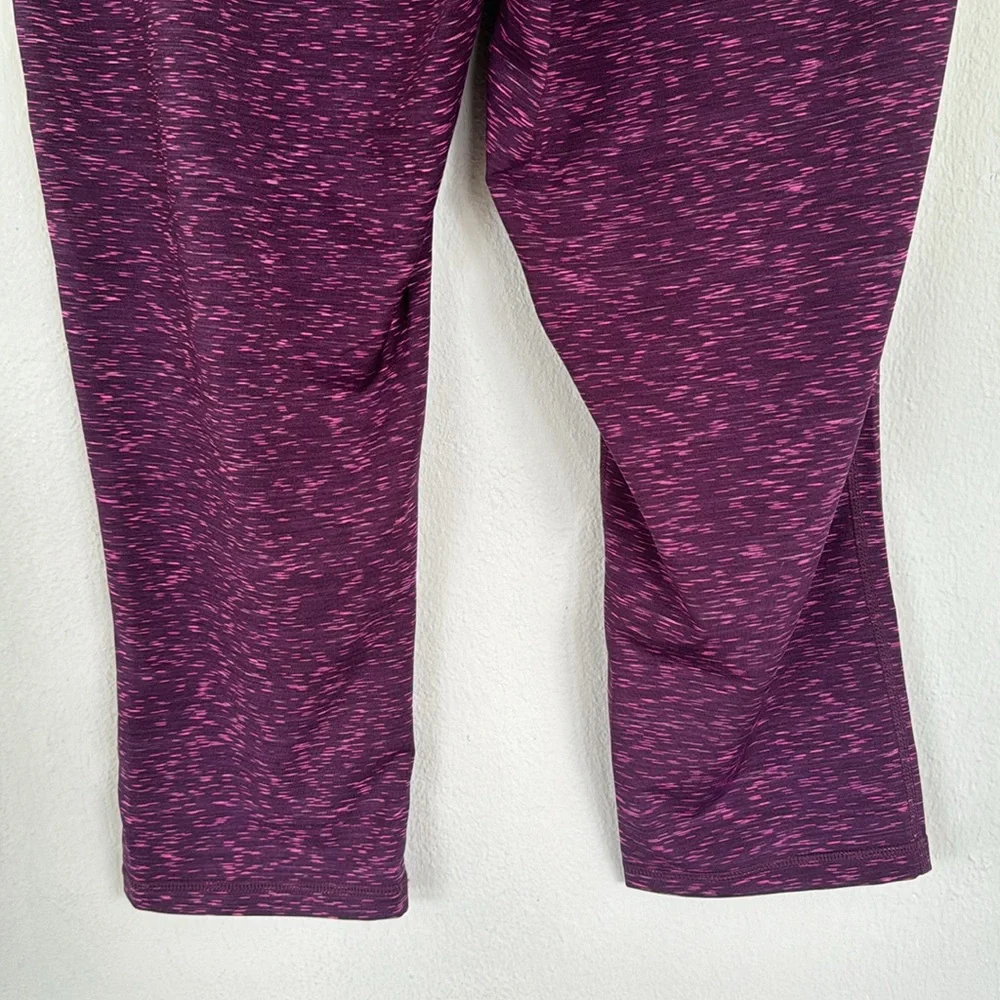 Ideology purple abstract print cropped stretch workout leggings size large